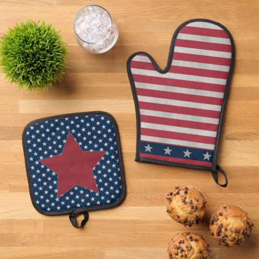 4 juli ovenwant & pannenlap set (Top down)