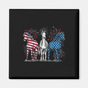 4 juli paardenliefhebbers Rood Wit En Blauw Amerik Magneet