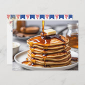 4 juli Pannenkoek Ontbijt Briefkaart (Voorkant / Achterkant)