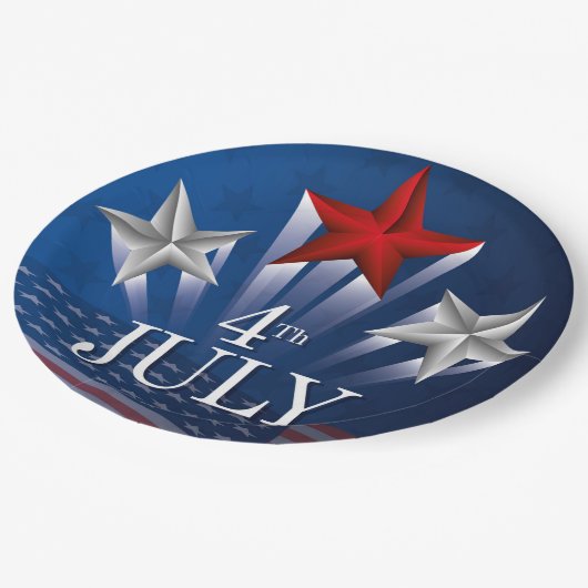 4 juli papieren bordje (Gekanteld)