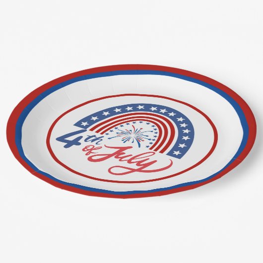 4 juli papieren bordje (Gekanteld)