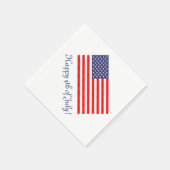 4 juli papieren servetten met Amerikaanse vlag (Hoek)