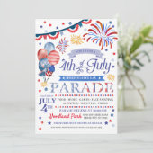 4 juli Parade Flyer-uitnodiging Kaart (Staand voorkant)