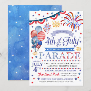 4 juli Parade Flyer-uitnodiging Kaart