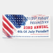 4 juli Parade Red White Blue Summer Company Spandoek (Horizontaal)