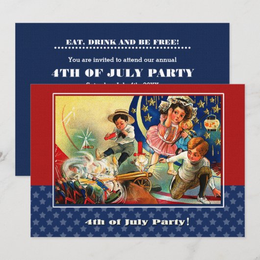 4 juli Partij Patriottische Kinder Kaart (Voorkant / Achterkant)