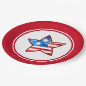 4 juli Partij Patriottische Ster Papieren Bordje (Gekanteld)