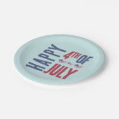 4 juli Partij Schattigee Amerikaanse Vlag Patriott Papieren Bordje (Gekanteld)