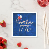 4 juli-partij Sparkler Blue Leather Napkins Servet (Insitu)