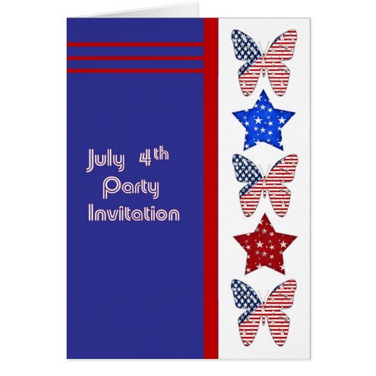 4 juli. partijuitnodiging Kaart (Voorkant)