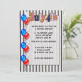 4 juli partijuitnodiging kaart (Staand voorkant)