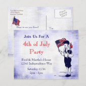 4 juli Party Custom Invitation Briefkaart (Voorkant / Achterkant)