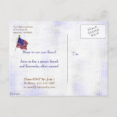 4 juli Party Custom Invitation Briefkaart (Achterkant)