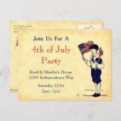 4 juli Party Custom Invitation Briefkaart (Voorkant / Achterkant)