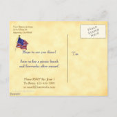 4 juli Party Custom Invitation Briefkaart (Achterkant)