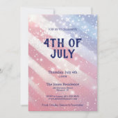 4 juli Party Glitter Rood Wit Blauw Patriottisch Kaart (Voorkant)