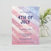 4 juli Party Glitter Rood Wit Blauw Patriottisch Kaart (Staand voorkant)