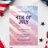 4 juli Party Glitter Rood Wit Blauw Patriottisch Kaart