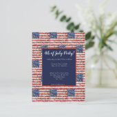 4 juli Party Invitation Briefkaart (Staand voorkant)