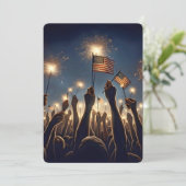 4 juli Party Sparklers en Vlag Kaart (Staand voorkant)