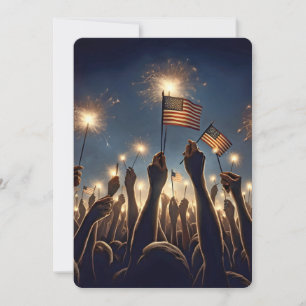 4 juli Party Sparklers en Vlag Kaart