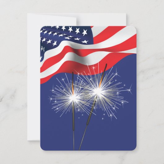 4 juli Party Sparklers Feestdagenkaart (Voorkant)