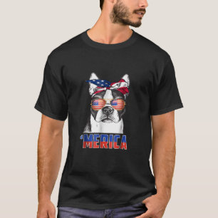 4 juli Patriot Boston Terrier Hondenliefhebber T-shirt