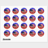 4 juli Patriot Ronde Sticker (Vel)