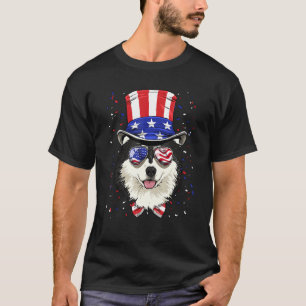 4 juli Patriotic Alaskan Malamute American US T-shirt