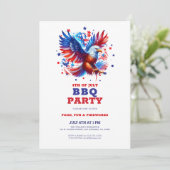 4 juli Patriotic American Eagle BBQ Uitnodigen Kaart (Staand voorkant)