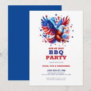 4 juli Patriotic American Eagle BBQ Uitnodigen Kaart