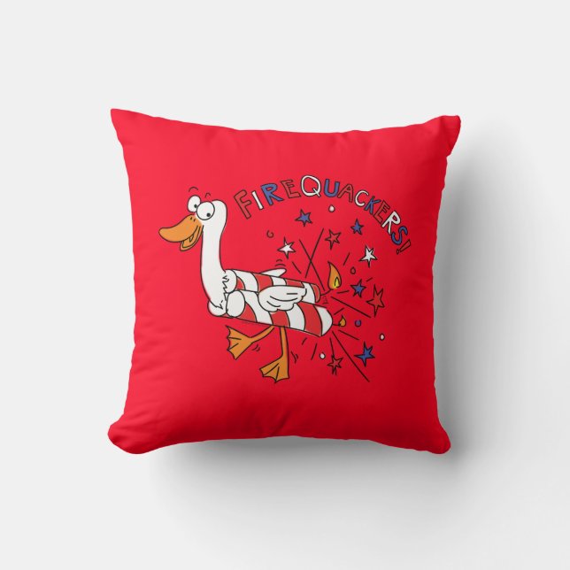 4 juli Patriotic Duck Pillow Kussen (Voorkant)