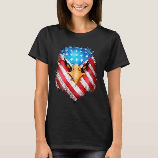 4 juli Patriotic Eagle Amerikaanse vlag Mannen T-shirt (Voorkant)