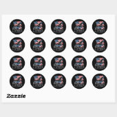4 juli Patriotic Eagle Monster Truck Amerikaans Ronde Sticker (Vel)