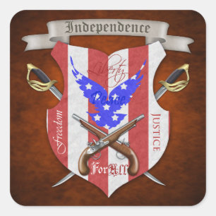 4 juli Patriotic Freedom Crest Stickers