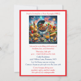4 juli Patriotic Holiday BBQ Uitnodiging