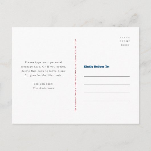 4 juli Patriotic Rustic Wood American Flag Uitnodiging Briefkaart (Achterkant)