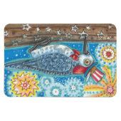 4 JULI PATRIOTIC WOODPECKER MAGNET Large Magneet (Horizontaal)