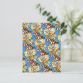 4 JULI PATRIOTISCHE GIRAFFE EN FIREWORKS Cute Fun Feestdagenkaart (Staand voorkant)