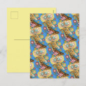 4 JULI PATRIOTISCHE GIRAFFE EN FIREWORKS Cute Fun Feestdagenkaart (Voorkant / Achterkant)