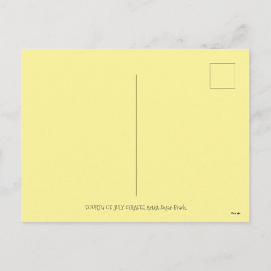 4 JULI PATRIOTISCHE GIRAFFE EN FIREWORKS Cute Fun Feestdagenkaart (Achterkant)