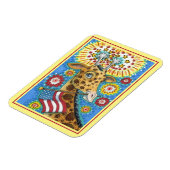 4 JULI PATRIOTISCHE GIRAFFE EN FIREWORKS Cute Fun Magneet (Linkerzijde)