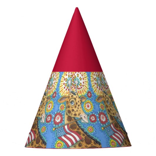4 JULI PATRIOTISCHE GIRAFFE, PET VAN DE PARTIJ VAN FEESTHOEDJES (Voorkant)