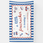 4 juli patriottisch 1e verjaardagsfeestje spandoek (Verticaal)