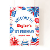 4 juli Patriottisch 1e Verjaardagsfeestje Welkomst Poster