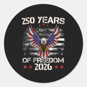 4 juli patriottisch 250ste verjaardag 250 jaar ronde sticker