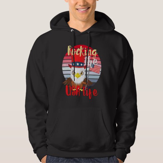 4 juli Patriottisch Amerika Verenigde Staten Ameri Hoodie (Voorkant)