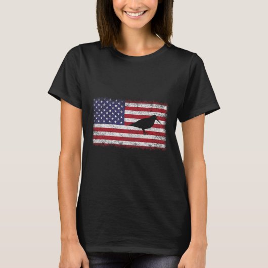 4 juli Patriottisch Amerikaans Hout Vogelliefhebbe T-shirt (Voorkant)