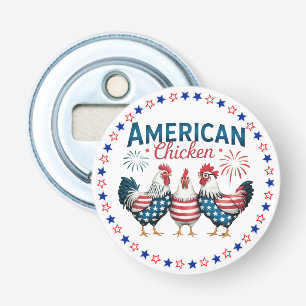 4 juli patriottisch Amerikaans kip ontwerp Button Flesopener