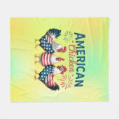 4 juli patriottisch Amerikaans kip ontwerp Fleece Deken (Voorkant (Horizontaal))